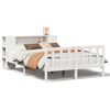 vidaXL Cama com estante sem colch&atilde;o 160x200 cm pinho maci&ccedil;o branco