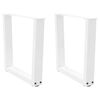 vidaXL P&eacute;s para mesa de centro em V, 2 pe&ccedil;as, branco, 60x (42-43,3) cm, a&ccedil;o