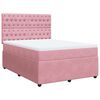 vidaXL Cama com molas/colch&atilde;o 140x190 cm veludo rosa