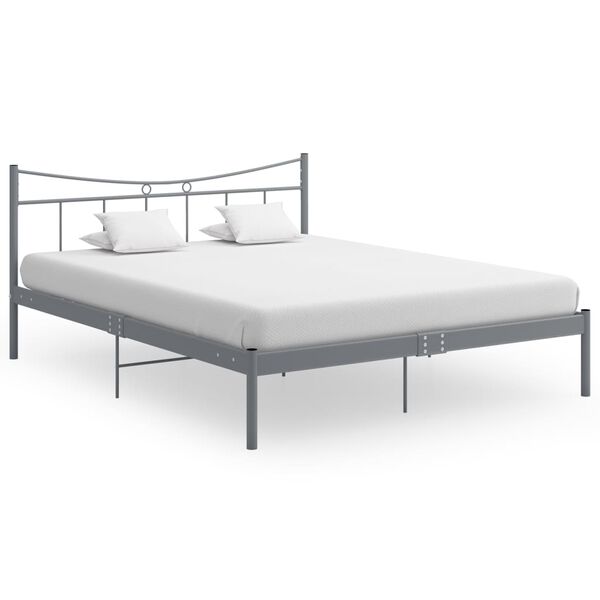 vidaXL Estrutura de cama metal 160x200 cm cinzento