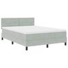 vidaXL Cama Box com colch&atilde;o Cinzento-claro 140 x 190 cm Veludo