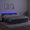 vidaXL Cama box spring c/ colch&atilde;o/LED 180x200cm veludo cinzento-escuro