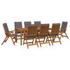 vidaXL Conjunto de jantar de jardim de 9 pe&ccedil;as Natural