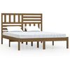 vidaXL Estrutura cama king size 150x200 cm madeira maci&ccedil;a castanho-mel