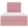 vidaXL Cama com arruma&ccedil;&atilde;o e colch&atilde;o Rosa 120 x 190 cm Veludo