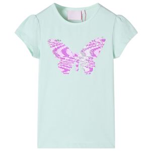 T-shirt de manga curta para crian&ccedil;a menta-claro 128