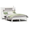 vidaXL Cama com estante sem colch&atilde;o 135x190 cm pinho maci&ccedil;o branco
