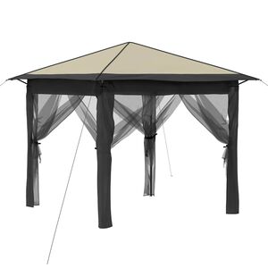 vidaXL Gazebo com 4 Laterais 2,6 x 2,6 m Creme e Antracite