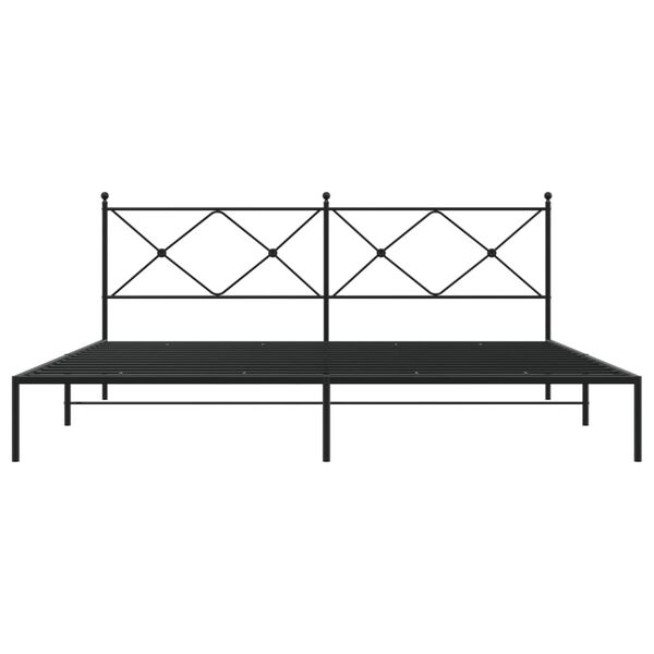 vidaXL Estrutura de cama com cabeceira 193x203 cm metal preto