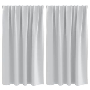 vidaXL Cortinas Blackout com Argolas 2 pcs Cinza Claro 140 x 140 cm