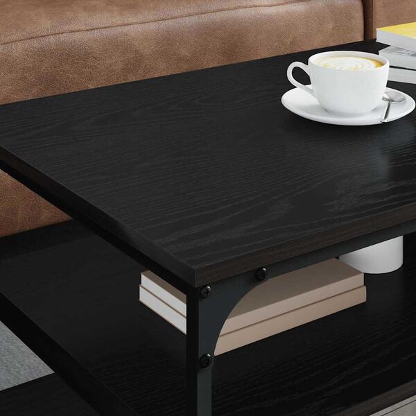 vidaXL Mesa de centro Carvalho Preto 100 x 50 x 45 cm