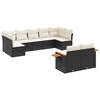 vidaXL 9 pcs conjunto de sof&aacute;s p/ jardim c/ almofad&otilde;es vime PE preto