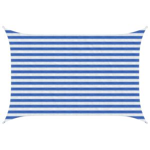 vidaXL Vela de Sombra 2 x 2,5 m HDPE Retangular Azul e Branco