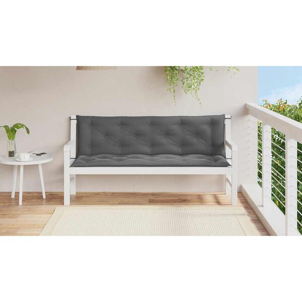 vidaXL Almofadão banco jardim 150x(50+50)x7cm tecido oxford antracite