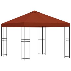 vidaXL Gazebo 3 x 3 m Terracota Poli&eacute;ster e A&ccedil;o 190 gsm