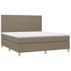 vidaXL Cama box spring colch&atilde;o/LED 180x200cm tecido cinza-acastanhado