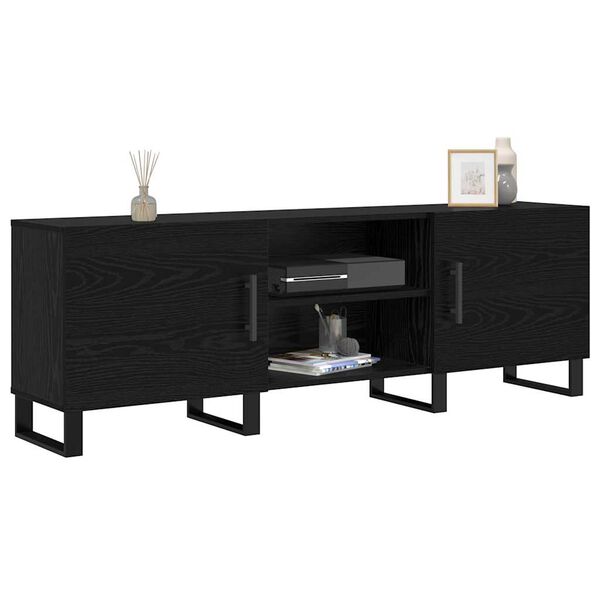 vidaXL Gabinete para TV Carvalho Preto 150 x 30 x 50 cm