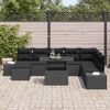 vidaXL Conjunto de Sof&aacute; de Jardim 9 pcs Preto Rattan Sint&eacute;tico