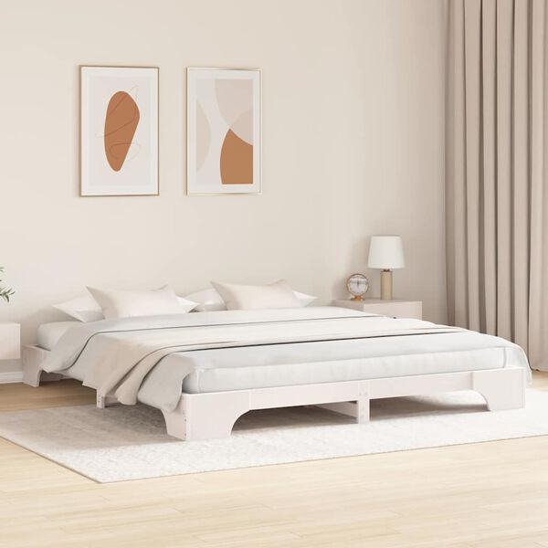 vidaXL Estrutura da Cama Branco 200 x 200 cm