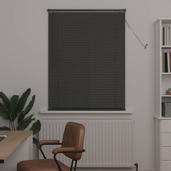 vidaXL Cortina Veneziana Manual Ajust&aacute;vel Cinza Prata 150 x 90 cm PVC