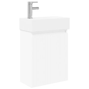vidaXL Conjunto de M&oacute;veis de Banheiro com Torneira Branco