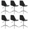 vidaXL Cadeiras de jantar girat&oacute;rias 6 pcs PP preto