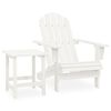 vidaXL Cadeira de jardim Adirondack com mesa madeira de abeto branco