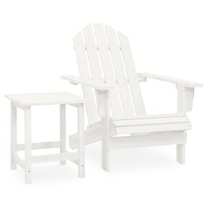 vidaXL Cadeira de jardim Adirondack com mesa madeira de abeto branco