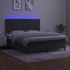 vidaXL Cama box spring c/ colch&atilde;o/LED 180x200cm veludo cinzento-escuro