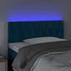vidaXL Cabeceira de cama c/ luzes LED veludo 100x7x78/88cm azul-escuro