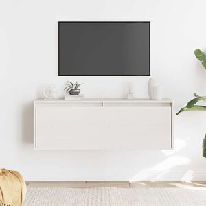 vidaXL Arm&aacute;rio de parede 100x30x35 cm madeira de pinho maci&ccedil;a branco