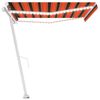 vidaXL Toldo retr&aacute;til manual com LED 400x300 cm laranja e castanho