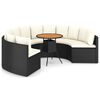 vidaXL 7 pcs conjunto sof&aacute;s de jardim c/ almofad&otilde;es vime PE preto