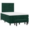 vidaXL Cama boxspring com colch&atilde;o 120x200 cm veludo verde-escuro