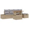 vidaXL Conjunto de Sof&aacute; de Jardim 6 unid. Bege vime PE