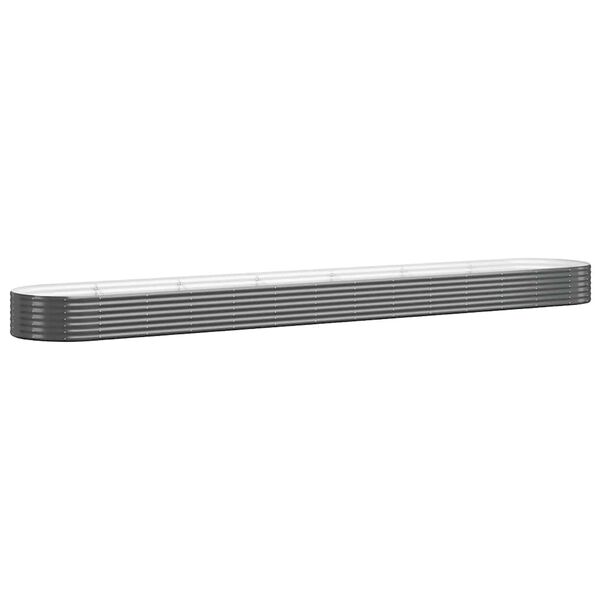 vidaXL Canteiro elevado jardim 544x100x36 aço galvanizado antracite