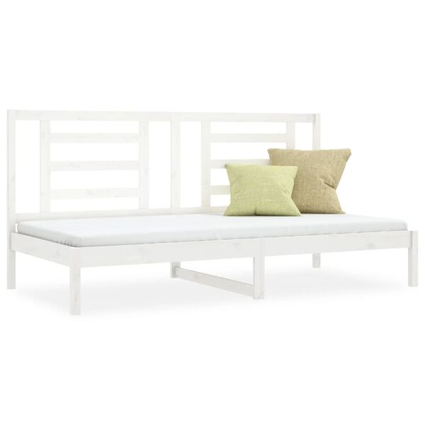vidaXL Sof&aacute;-cama sem colch&atilde;o 80x200 cm madeira de pinho maci&ccedil;a branco