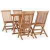 vidaXL 5 pcs conjunto jantar dobr&aacute;vel p/ exterior madeira teca maci&ccedil;a