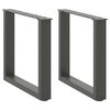 vidaXL P&eacute;s para mesa de centro em forma de U, 2 pe&ccedil;as, antracite, 50x (42-43) cm, a&ccedil;o