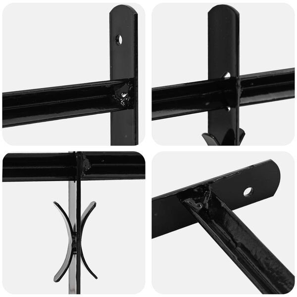 vidaXL Grelha de Janela Preto 76 x 30 cm A&ccedil;o revestido a p&oacute;