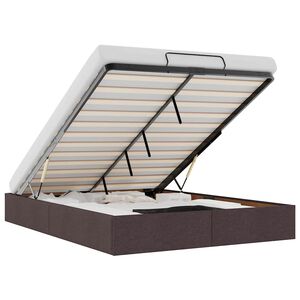 vidaXL Estrutura de cama otomana sem colch&atilde;o 140x200cm castanho-escuro