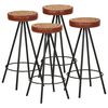 vidaXL Bancos de bar 4 pcs couro genu&iacute;no