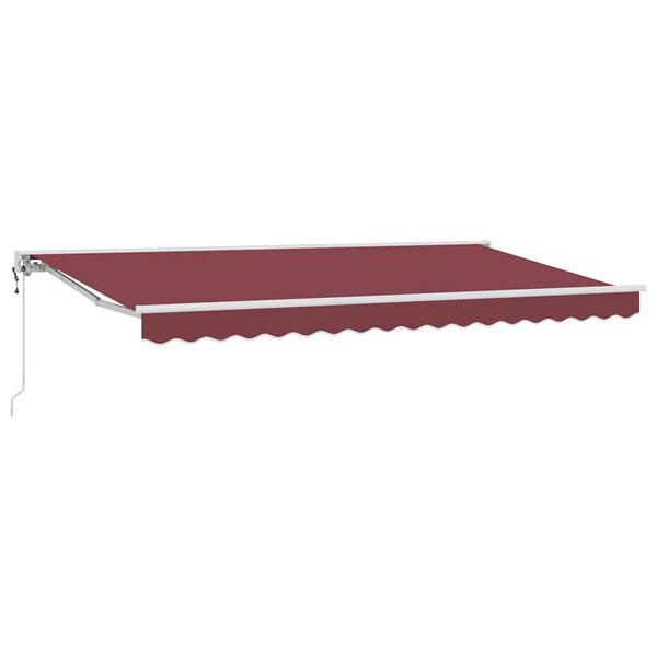 vidaXL Toldo Retr&aacute;til Borgonha 400 x 200 cm Poli&eacute;ster e Metal