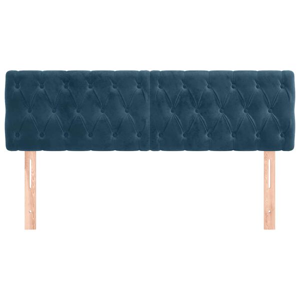 vidaXL Cabeceiras azul-escuro 144x7x78/88 cm veludo