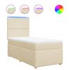 vidaXL Cama com molas/colch&atilde;o 100x200 cm tecido cor creme