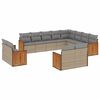 vidaXL 12 pcs conjunto de sof&aacute;s p/ jardim com almofad&otilde;es vime PE bege