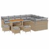 vidaXL Conjunto de Sof&aacute; de Jardim 13 unid. Bege vime PE