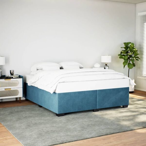 vidaXL Estrutura de cama 200x200 cm veludo azul