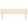 vidaXL Cabeceira de cama c/ abas couro artificial 203x16x78/88cm creme