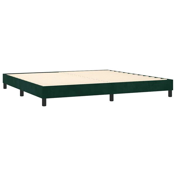 vidaXL Cama com molas/colch&atilde;o 200x200 cm veludo verde-escuro